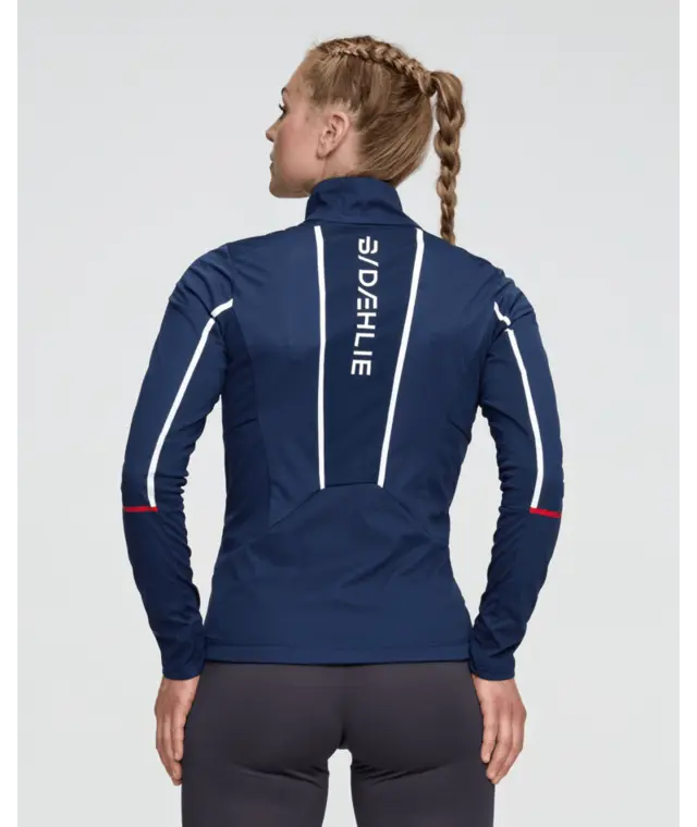 Dæhlie Dame Jakke Pace M Jakke for intens langrennstrening - Navy 