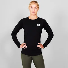 SAYSKY Dame Tr&#248;ye Merino 165 LS Perfekt baselayer i ren merino - Black
