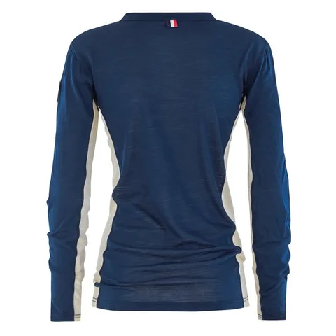 Les Arcs W  Noelle Wool Trøye M Tynn og myk merinoulltrøye - Navy 