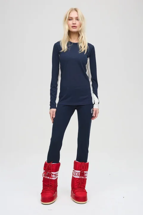 Les Arcs W Noelle Wool Bukse S Varm og myk merinoullbukse - Navy 