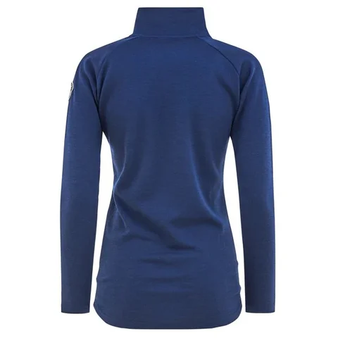 Les Arcs W Isabelle Zipneck M Komfortabel zipneck i merinoull - Navy 