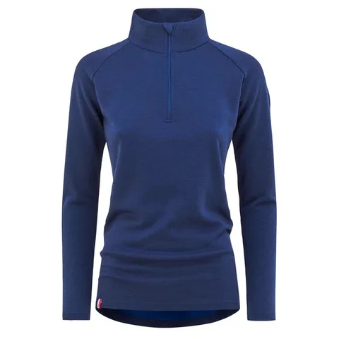 Les Arcs W Isabelle Zipneck Komfortabel zipneck i merinoull - Navy