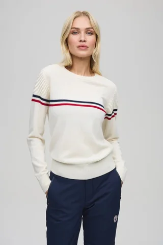 Les Arcs W Eve Ski Crew Merinoull genser med klassisk ski-design