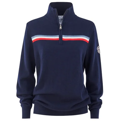 Les Arcs W Emmy Ski Polo M Merinoull ski-polo med høy hals - Navy 