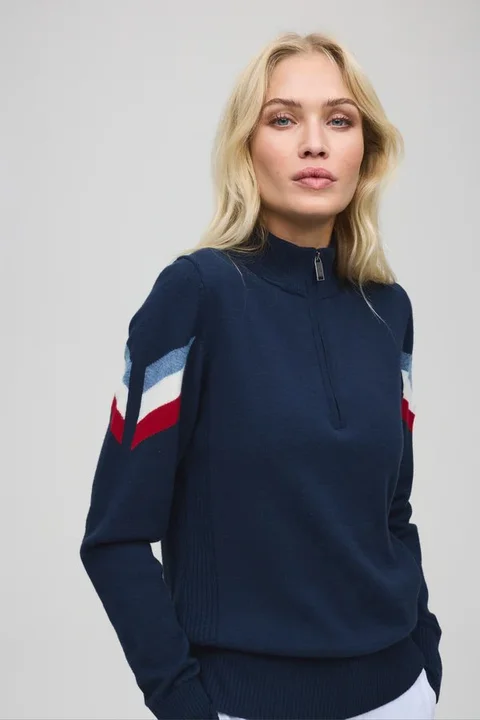 Les Arcs W Elsa Ski Polo M Varm og elegant ullgenser - White 