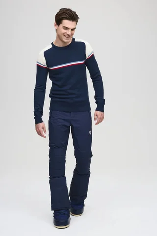 Les Arcs M Edgard Ski Crew Varm og myk merinogenser - Navy