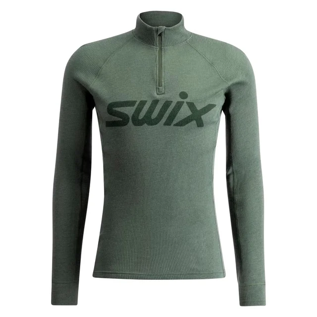 Swix Herre RaceX Merino Half Zip S Varm og pustende ulltrøye - Pine 