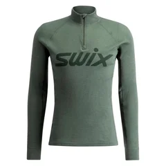 Swix Herre RaceX Merino Half Zip Varm og pustende ulltr&#248;ye - Pine