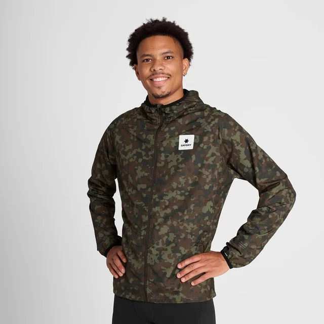 SAYSKY M Jakke Camo Pace M Komfortabel jakke for løping - Brown Aop 