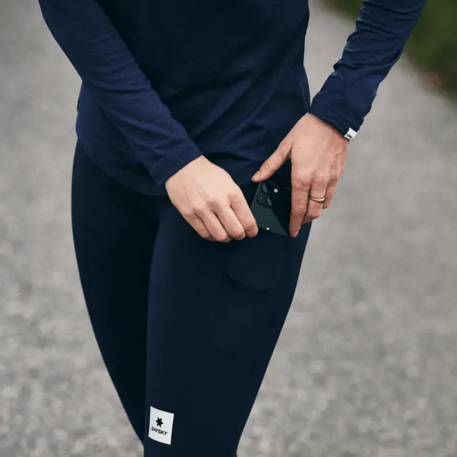 SAYSKY Dame Tights Combat+ L Behagelig tights med lommer - Blue 