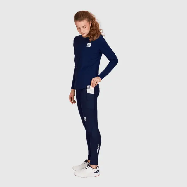 SAYSKY Dame Tights Combat+ L Behagelig tights med lommer - Blue 