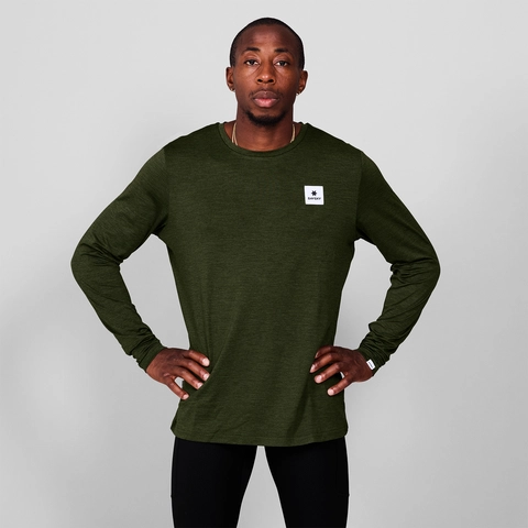 SAYSKY Herre Trøye Clean Pace LS Komfortabel longsleeve til herre- Green