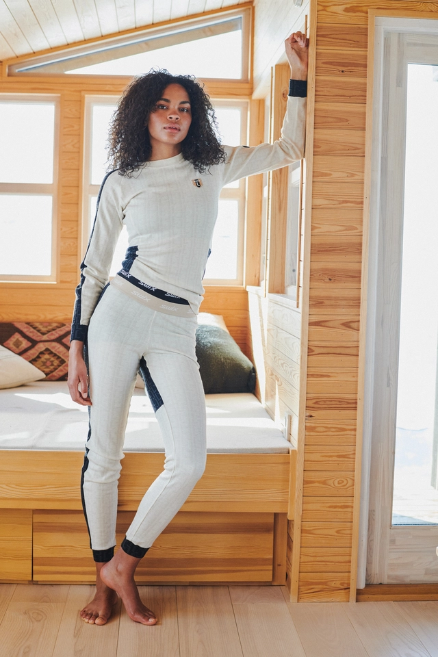 Swix Dame Legacy bodywear Bukse L Stillongs i merinoull - Snow White 