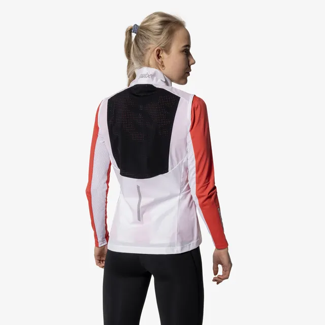 Swix Dame Vest Pace Wind M Løpevest med vindbeskyttelse BrightWhite 