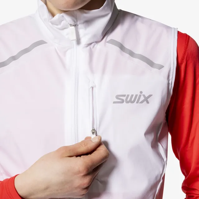 Swix Dame Vest Pace Wind M Løpevest med vindbeskyttelse BrightWhite 