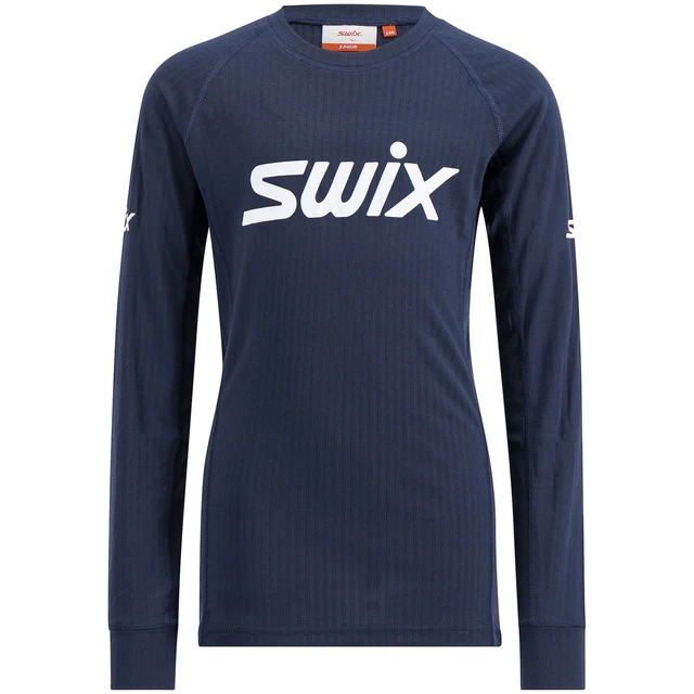 Swix Junior Trøye LS RaceX Classic 128 Supertrøye til barn Dark Navy/Bright Wht 