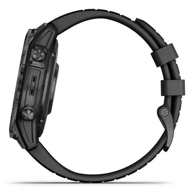 Garmin Fenix 7 Pro Saph Solar Edition Karbongrå DLC-titan Med Sort Rem 
