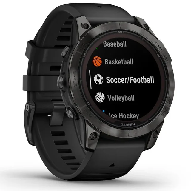 Garmin Fenix 7 Pro Saph Solar Edition Karbongrå DLC-titan Med Sort Rem 