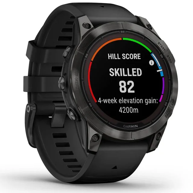 Garmin Fenix 7 Pro Saph Solar Edition Karbongrå DLC-titan Med Sort Rem 