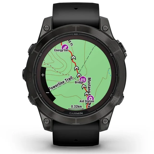 Garmin Fenix 7 Pro Saph Solar Edition Karbongrå DLC-titan Med Sort Rem 