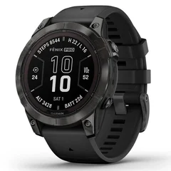 Garmin Fenix 7 Pro Saph Solar Edition Karbongrå DLC-titan Med Sort Rem