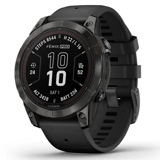 Garmin Fenix 7 Pro Saph Solar Edition Karbongr&#229; DLC-titan Med Sort Rem