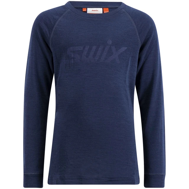 Swix Jr Trøye LS RaceX Merino 122/128 Ulltrøye til barn Dark navy 