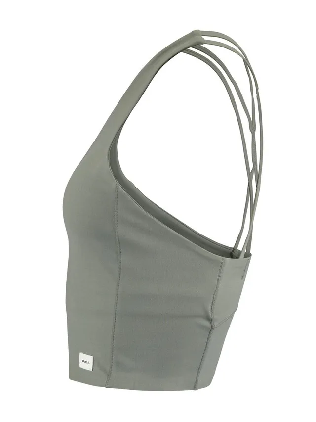 Craft W Singlet Collective Cropped L myk og elastisk treningssinglet - Leaf 