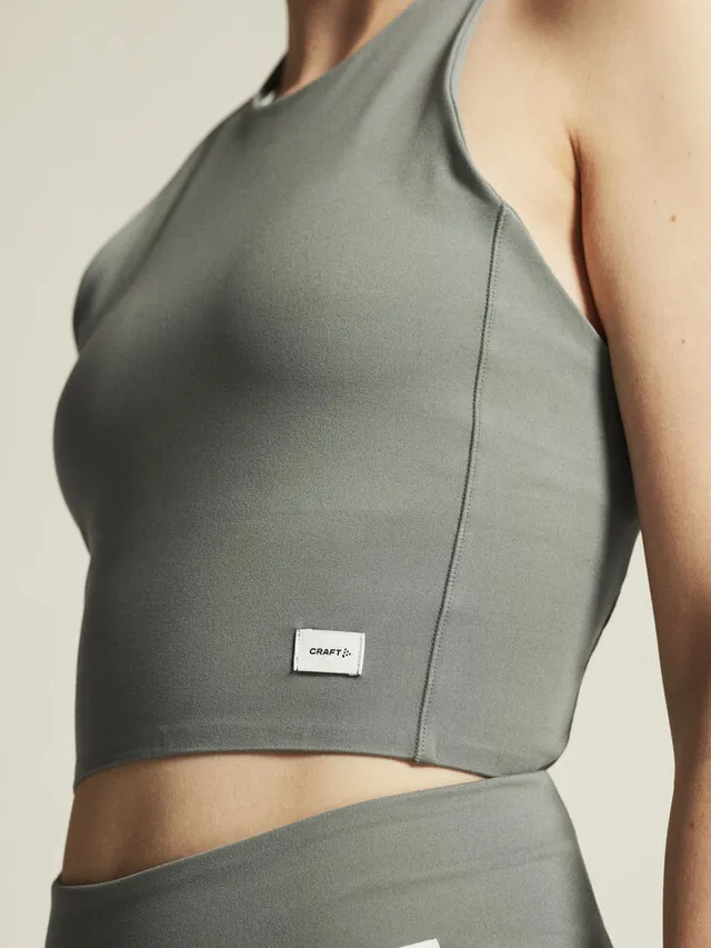 Craft W Singlet Collective Cropped S myk og elastisk treningssinglet - Leaf 