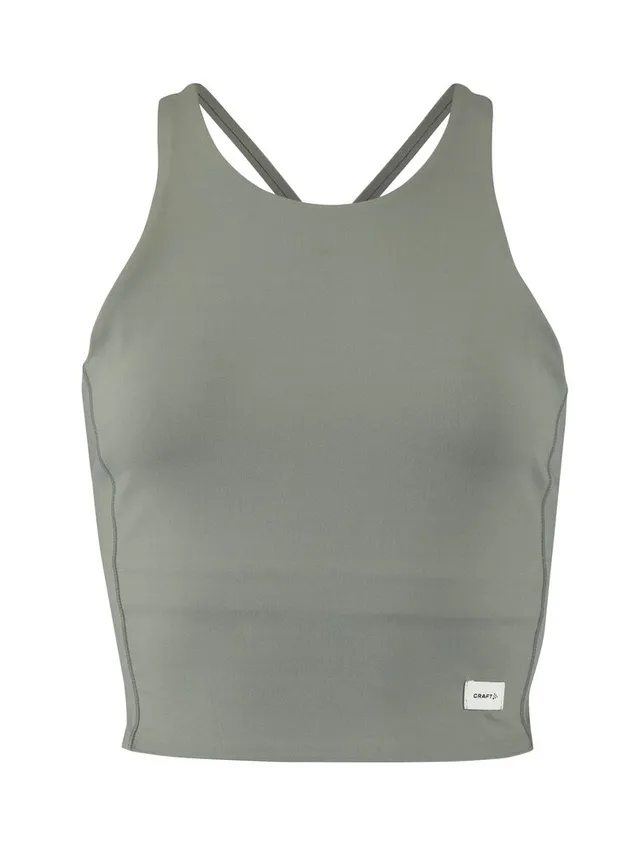 Craft W Singlet Collective Cropped S myk og elastisk treningssinglet - Leaf 