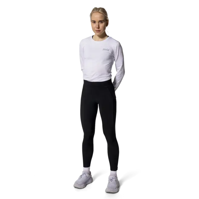 Swix Dame Pace High Waist Warm Tights S Black 