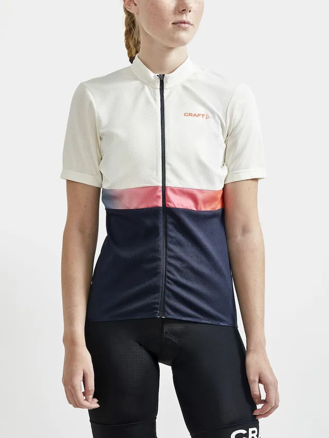 Craft Dame Jersey Core Endur S Sykkel trøye med lommer Whisper/Blaze 
