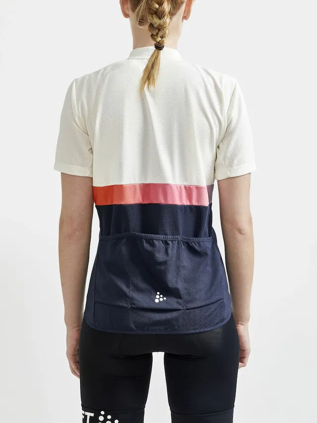 Craft Dame Jersey Core Endur S Sykkel trøye med lommer Whisper/Blaze 