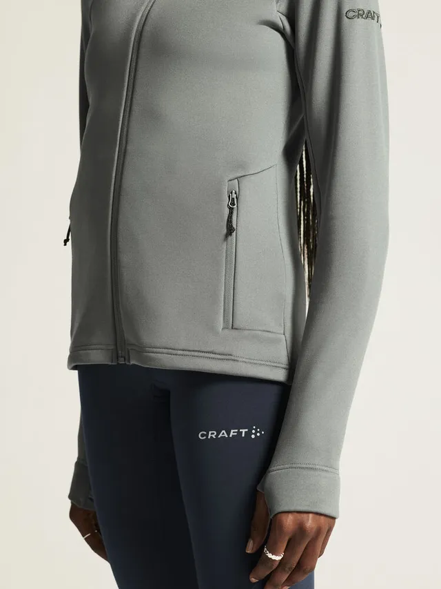 Craft W Adv Explore Power Fleece XS Fleecejakke med svært god varme - Leaf 