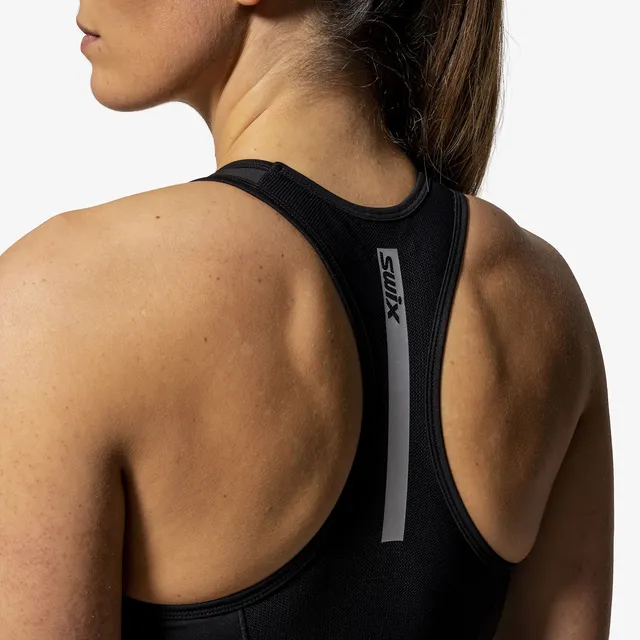 Swix Dame Sport-top Roadline S Sports-BH til løp og rulleski Black 