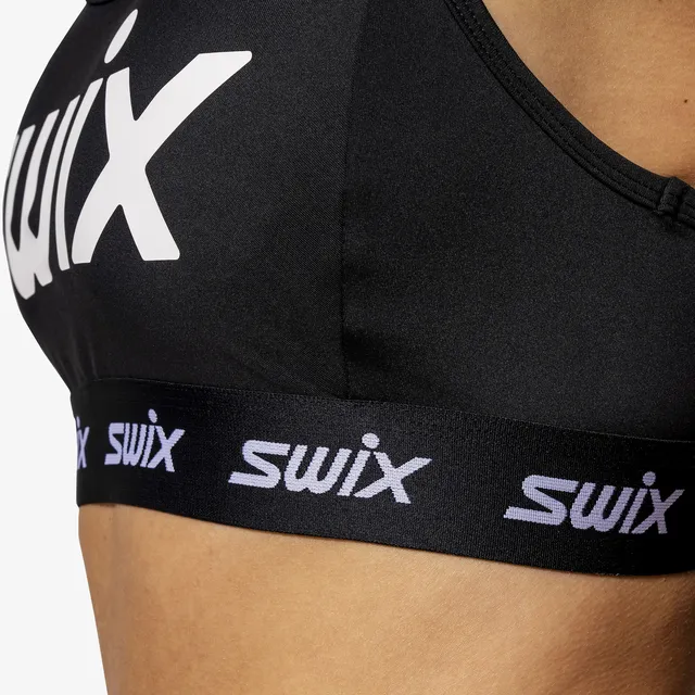 Swix Dame Sport-top Roadline L Sports-BH til løp og rulleski Black 