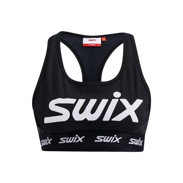 Swix Dame Sport-top Roadline L Sports-BH til løp og rulleski Black 