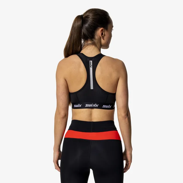 Swix Dame Sport-top Roadline L Sports-BH til løp og rulleski Black 