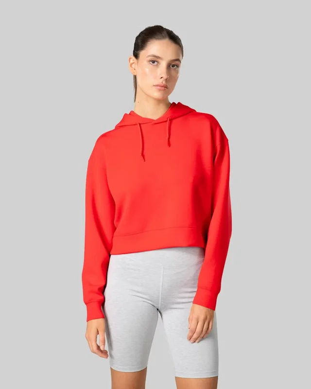 Johaug Genser ATH Smooth Hoodie M Luksuriøs myk og elastisk - Red 