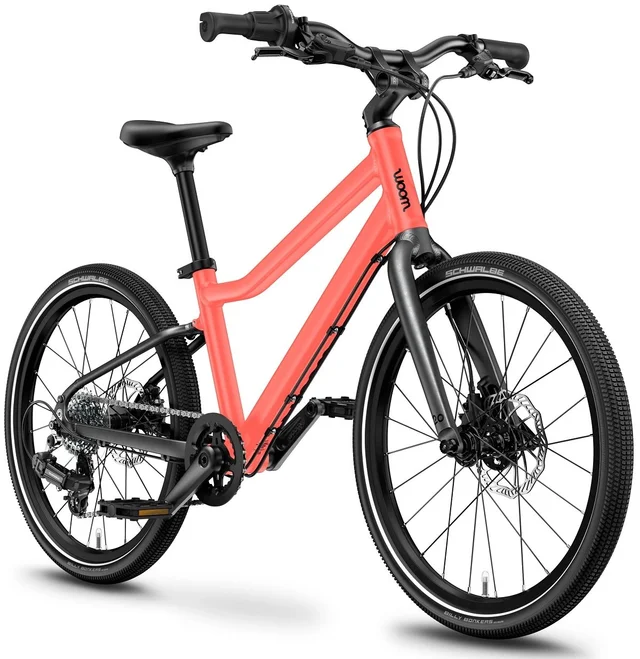 Woom 4 Explore Barnesykkel 20" Oransje Optimalisert barnesykkel med skivebrems 