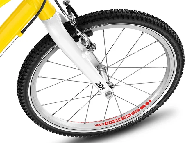 Woom 4 Go Barnesykkel 20" Yellow Optimalisert geometri for barn 115-130cm 