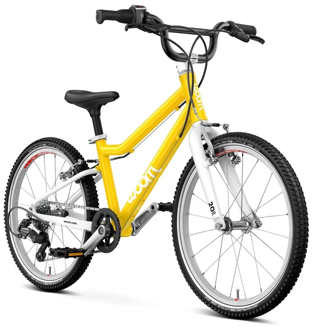 Woom 4 Go Barnesykkel 20" Yellow Optimalisert geometri for barn 115-130cm 