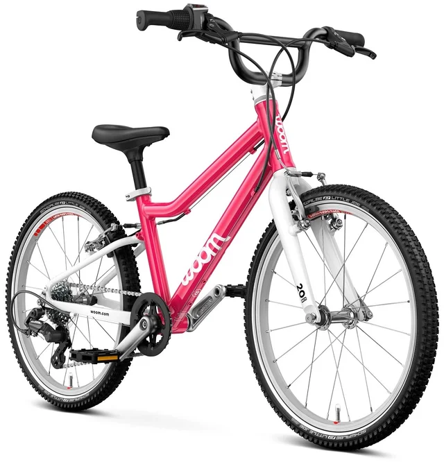 Woom 4 Go Barnesykkel 20" Hot Pink Optimalisert geometri for barn 115-130cm 
