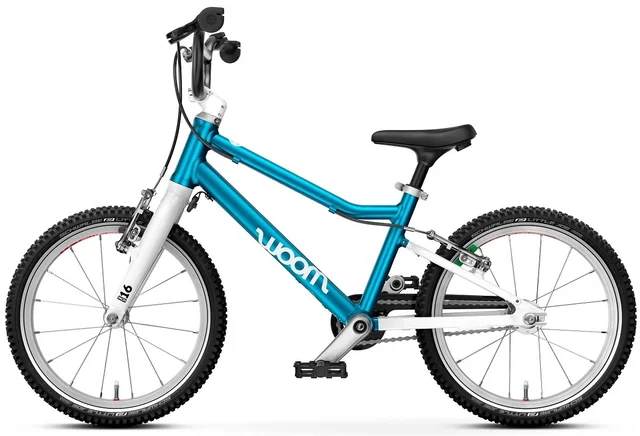 Woom 3 Go Barnesykkel 16" Metallic Blue Perfekt sykkel for barn 105-120cm 