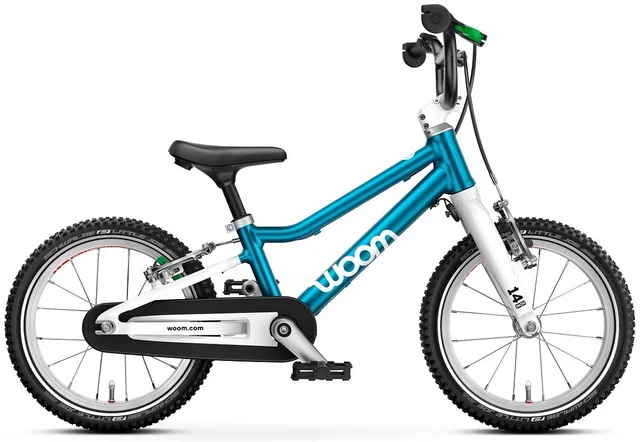 Woom 2 Go Barnesykkel 14" Metallic Blue Perfekt første sykkel til barn 95-110cm 