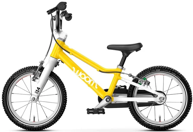 Woom 2 Go Barnesykkel 14" Yellow Perfekt første sykkel til barn 95-110cm 