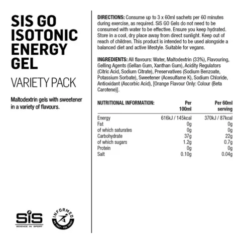 SIS Go Isotonic Energy 7pk Miks Isotonic gel med ulik smak 7x60ml 