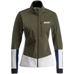 Swix Dame Jakke Nordic XC M Skijakke i softshell - Olive/Br White