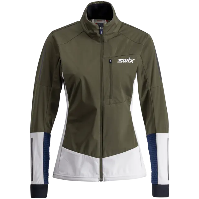 Swix Dame Jakke Nordic XC M Skijakke i softshell - Olive/Br White 