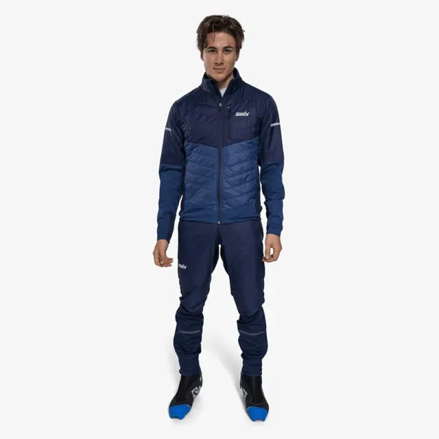 Swix Herre Jakke Dynamic Hybrid Ins L Varm langrennsjakke Lake Blue/Dark Navy 